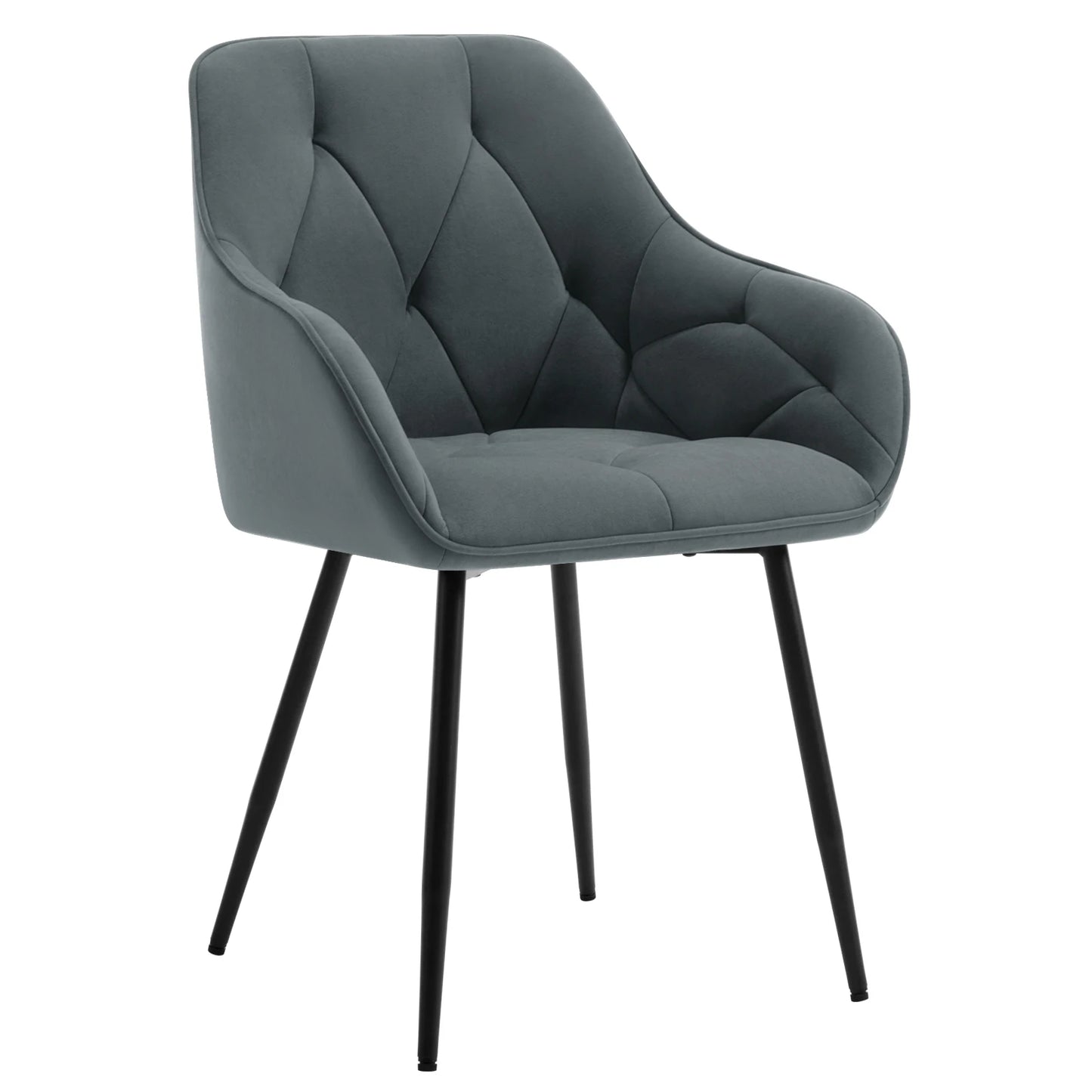 WOLTU 2PCS/Set Dining Chairs Upholstered Kitchen Chairs with Backrest Armrests Metal Legs for Living Room Office Dressing Table