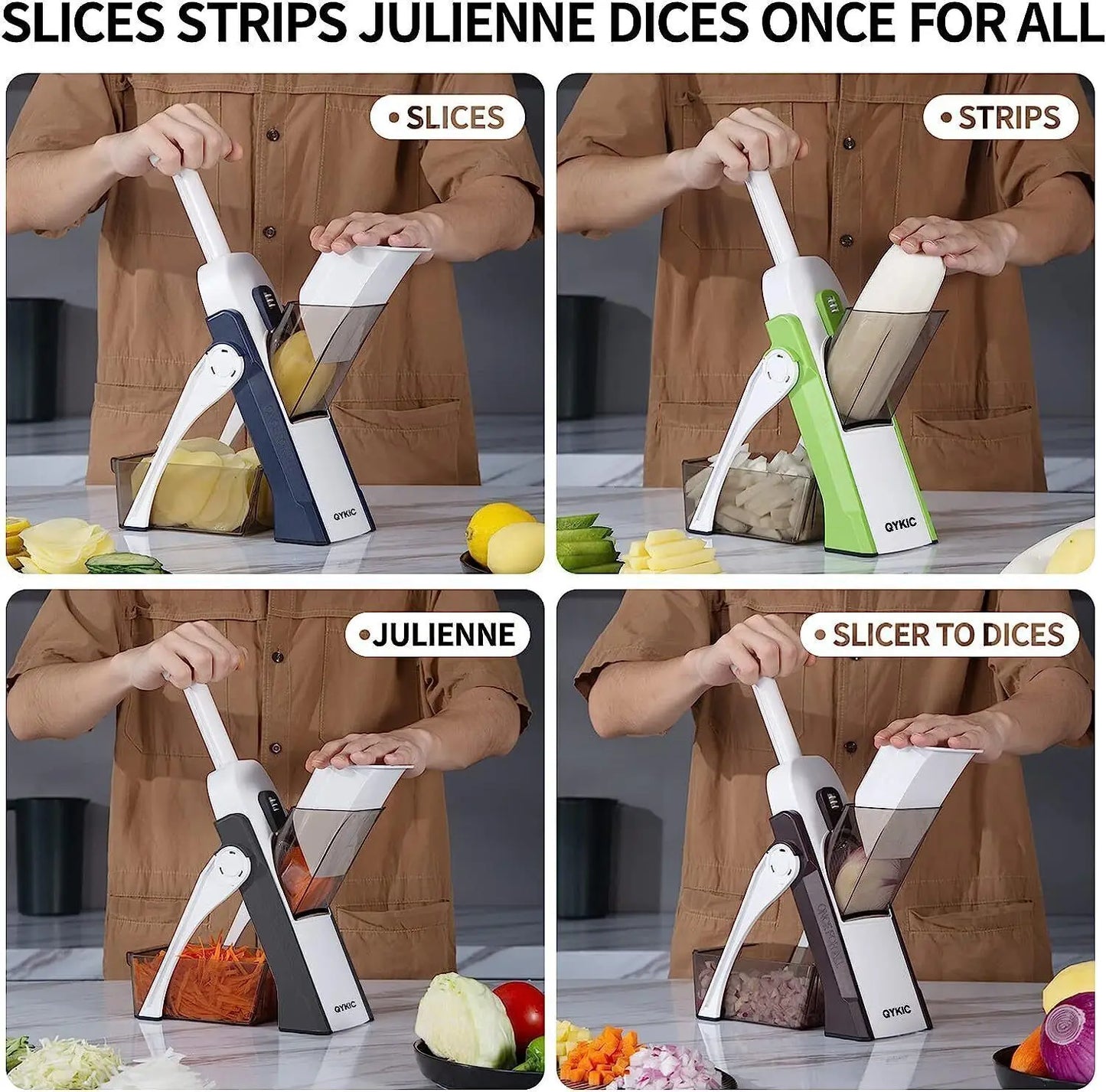 4 in 1 Multifunctional Vegetable Slicer Cutter Shredders Slicer With Basket Fruit Potato Chopper Carrot Grater