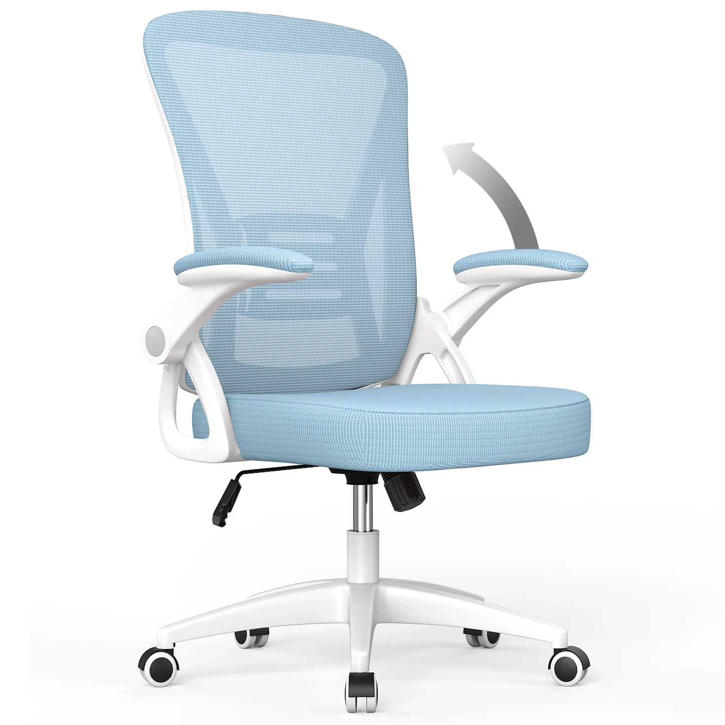 Ergonomic Office Chair  with 90° Flip-up Armrest Lumbar Support, Office Chair with Padded Seat Cushion Home Gaming Chairs