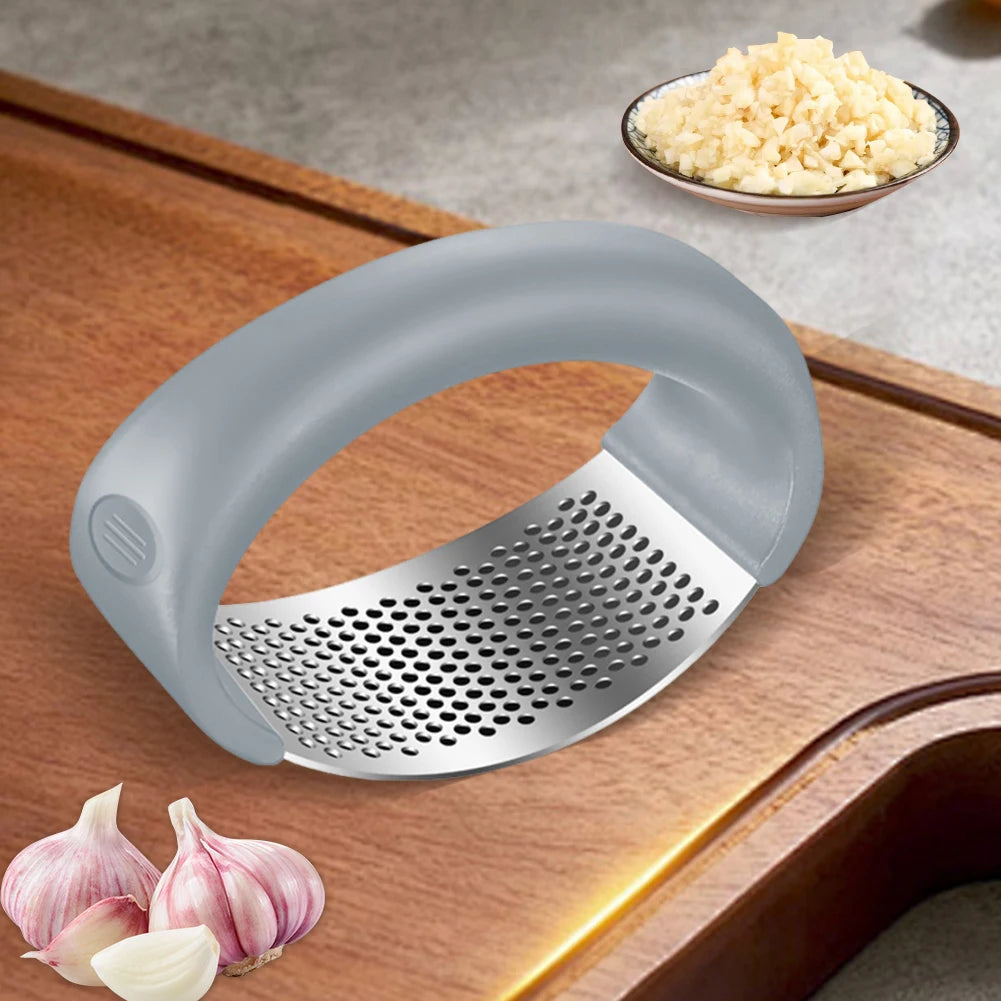 Stainless Steel Garlic Masher Manual Garlic Chopper Curve Garlic Press Crusher for Fruit Vegetable Kitchen Gadget Accessories