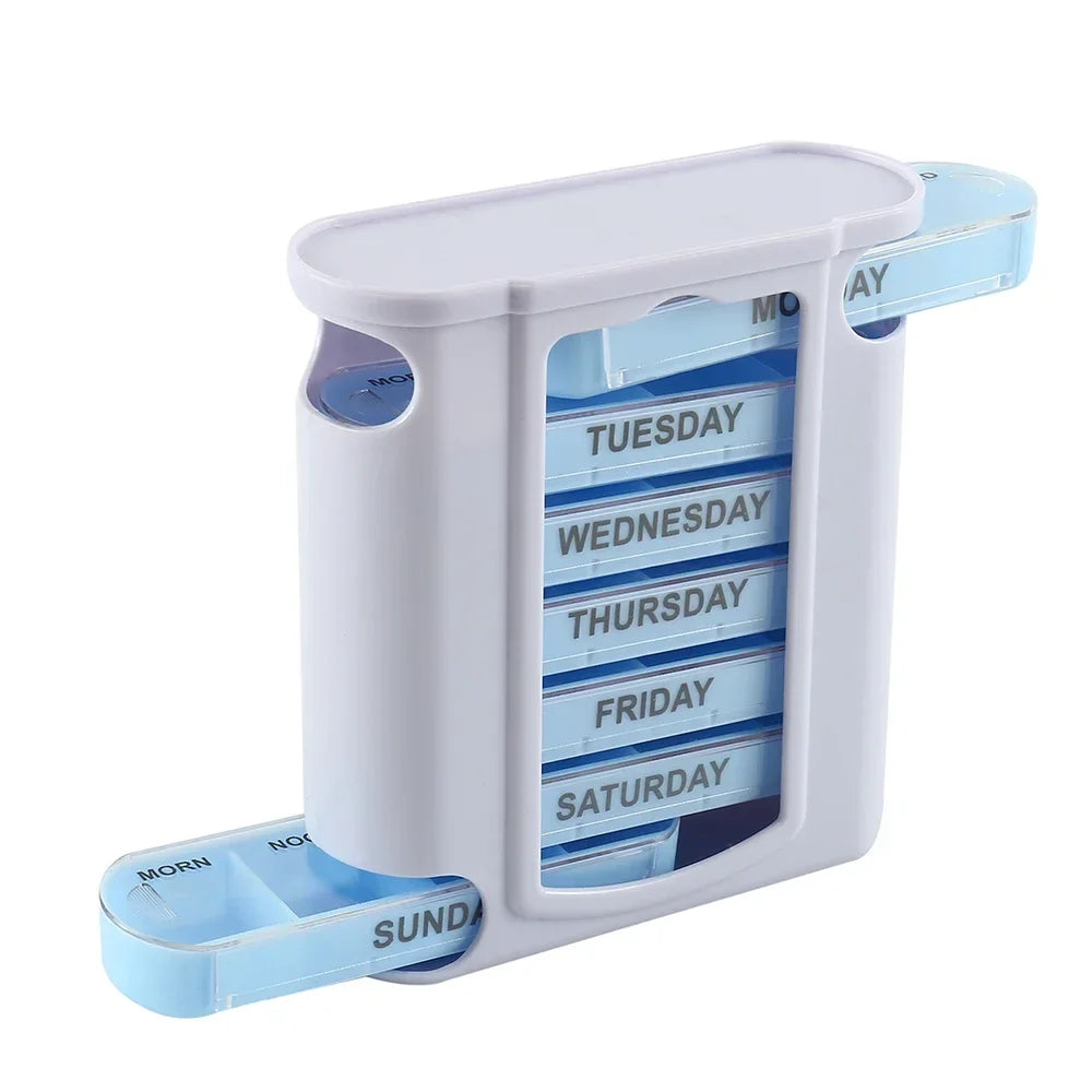 7 Days Pill Medicine Box Weekly Monthly Tablet Holder Storage Organizer Container Case Pill Box Splitters Pharmacy Pill Case Box