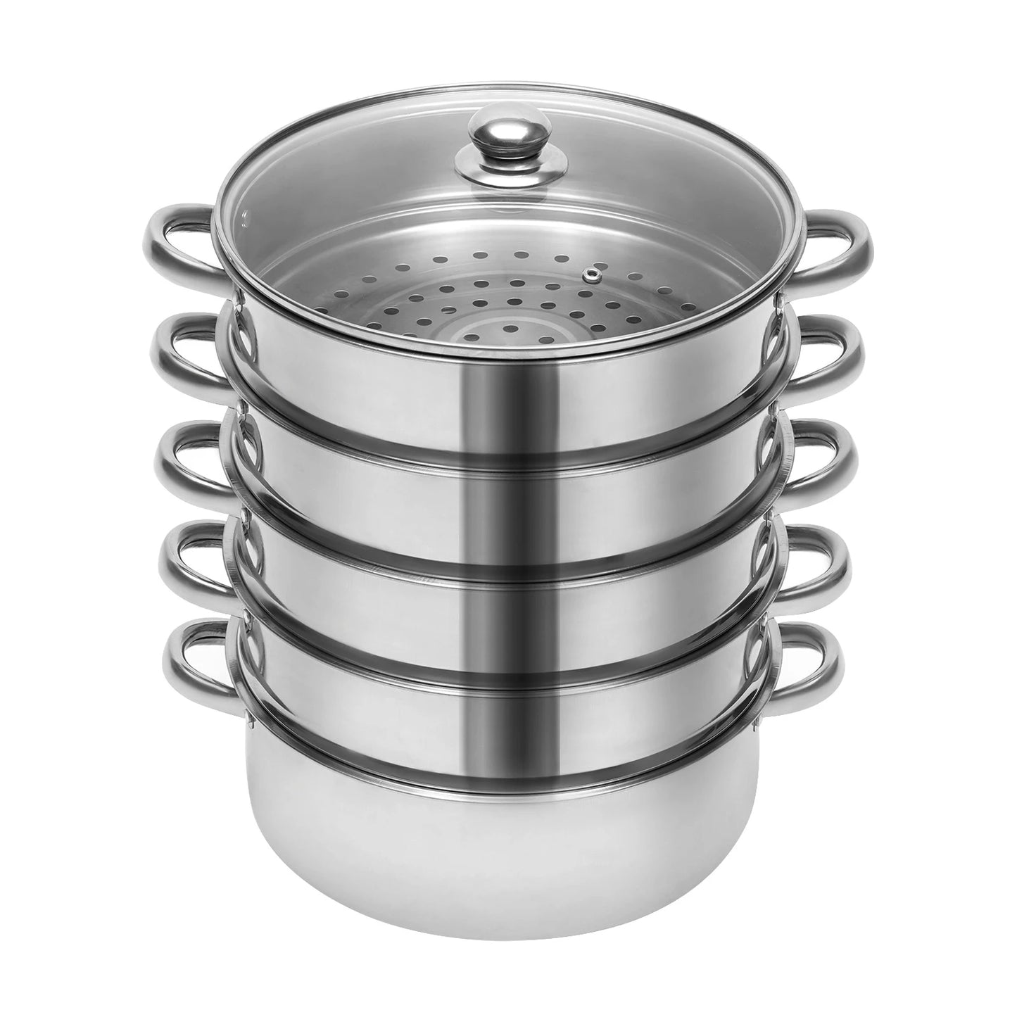 Multifunctional Stainless Steel Steamer 26cm/28cm/30cm 5-Tier Kitchen Cooking Steamer Durable And Easy-to-clean