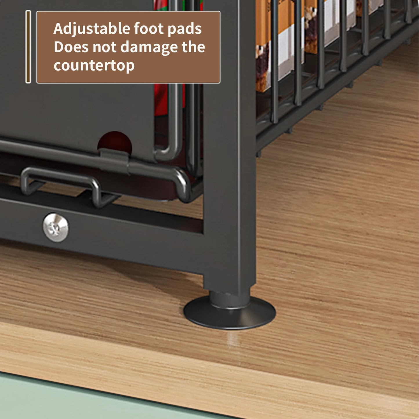 1pc,Slide-out storage rack,Cabinet pull-out storage basket,Punch-free storage rack with suction cups,Spice rack, cutlery rack