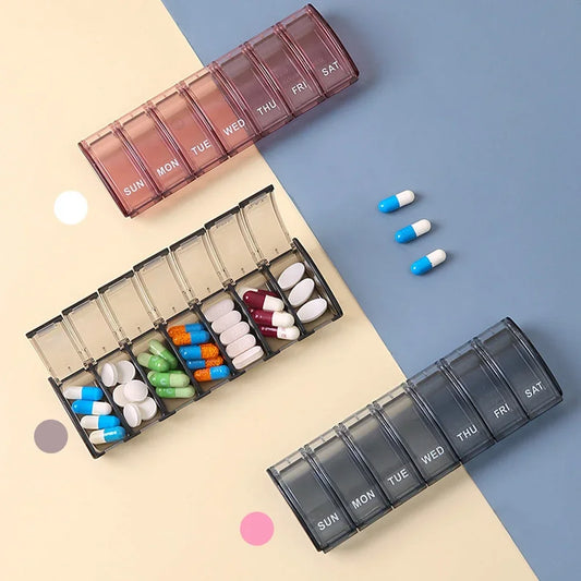 7 Day Pill Case, Daily Vitamin Case Medicine Box, Pill Containers for Medicine Supplements Fish Oil, Weekly Small Pill Organizer