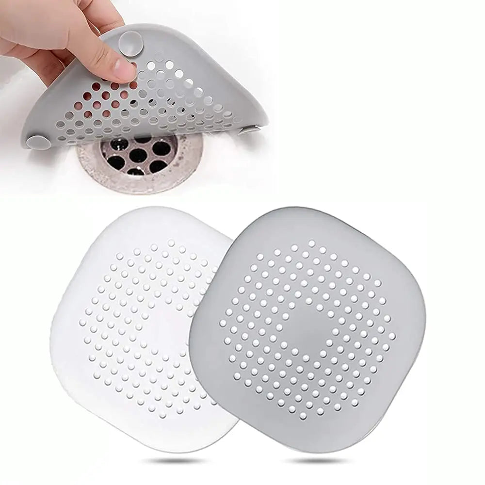 2 Pcs Silicone Drain Protector with Sucker, Sink Strainer Protector, Shower Drain Covers Hair Catch