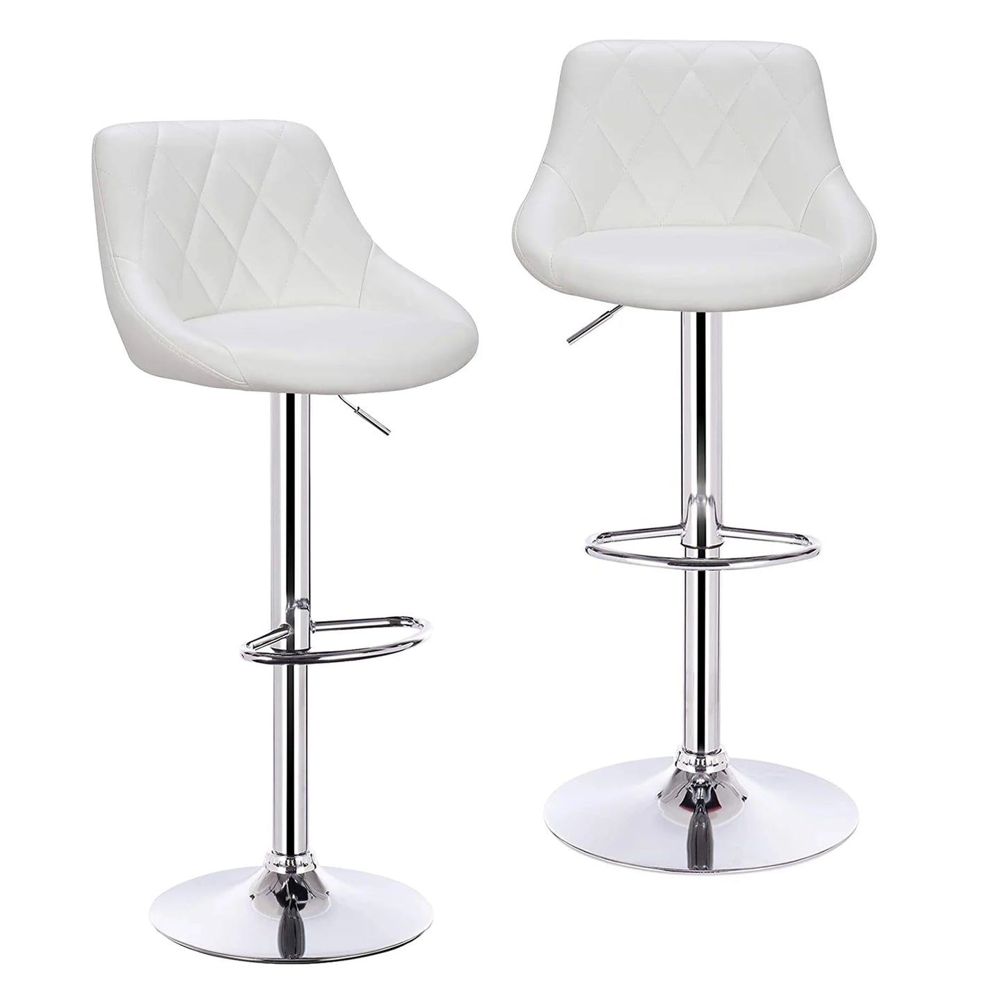 WOLTU 2PCS/Set Swivel Bar Chairs Leather/Velvet Rotating Bar Stool Height-Adjustable Lifting High Stool with Footrest for Home