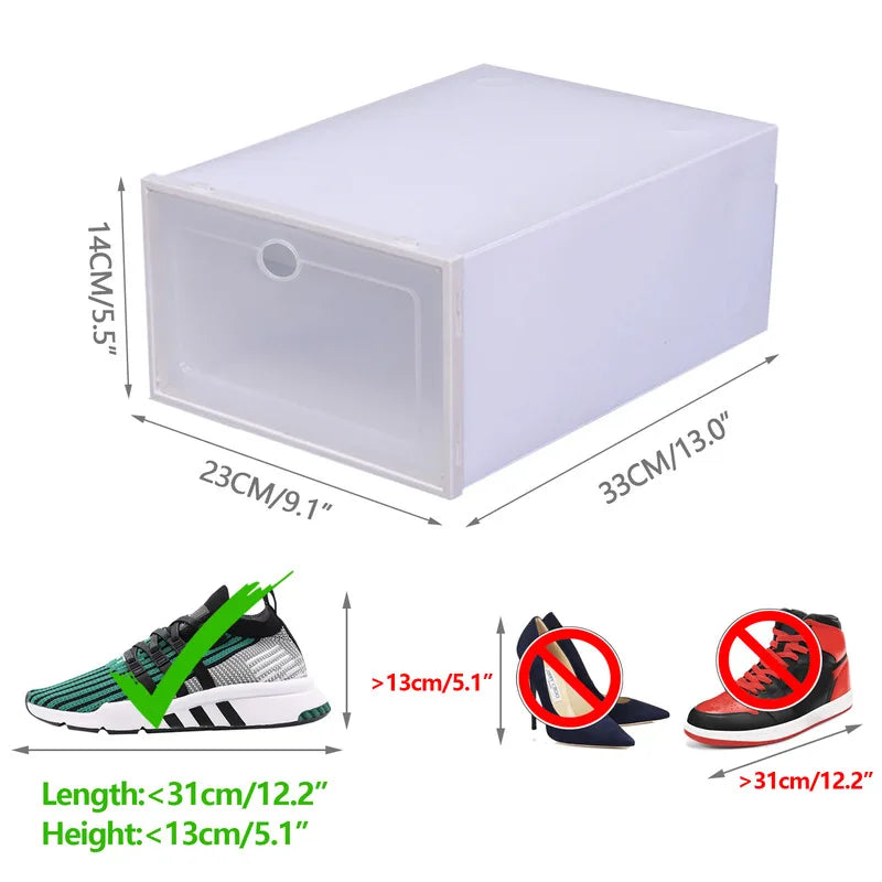 Modern Mini 24pcs Transparent Shoes Organizers Assemblable Plastic Thickened Foldable Dustproof Storage Box