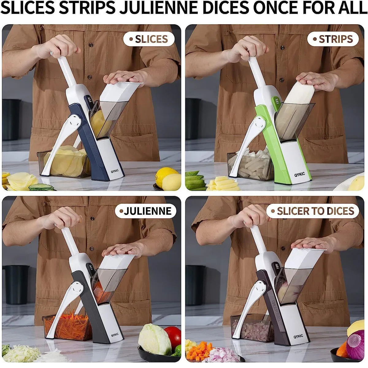 4 in 1 Multifunctional Vegetable Slicer Cutter Shredders Slicer With Basket Fruit Potato Chopper Carrot Grater