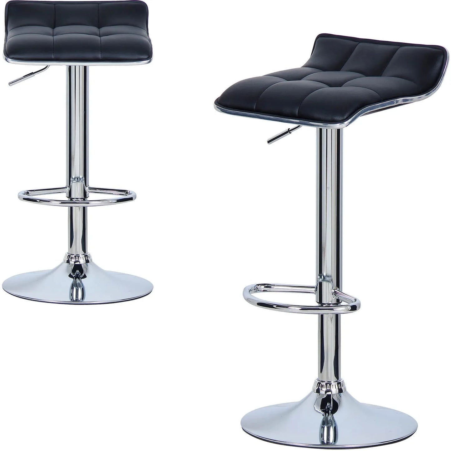2PCs/Set Bar Stools Counter Stool Faux Leather Well Padded Seat Surface Dining Room Chair Hight-Adjustable Swivel Bar Chair