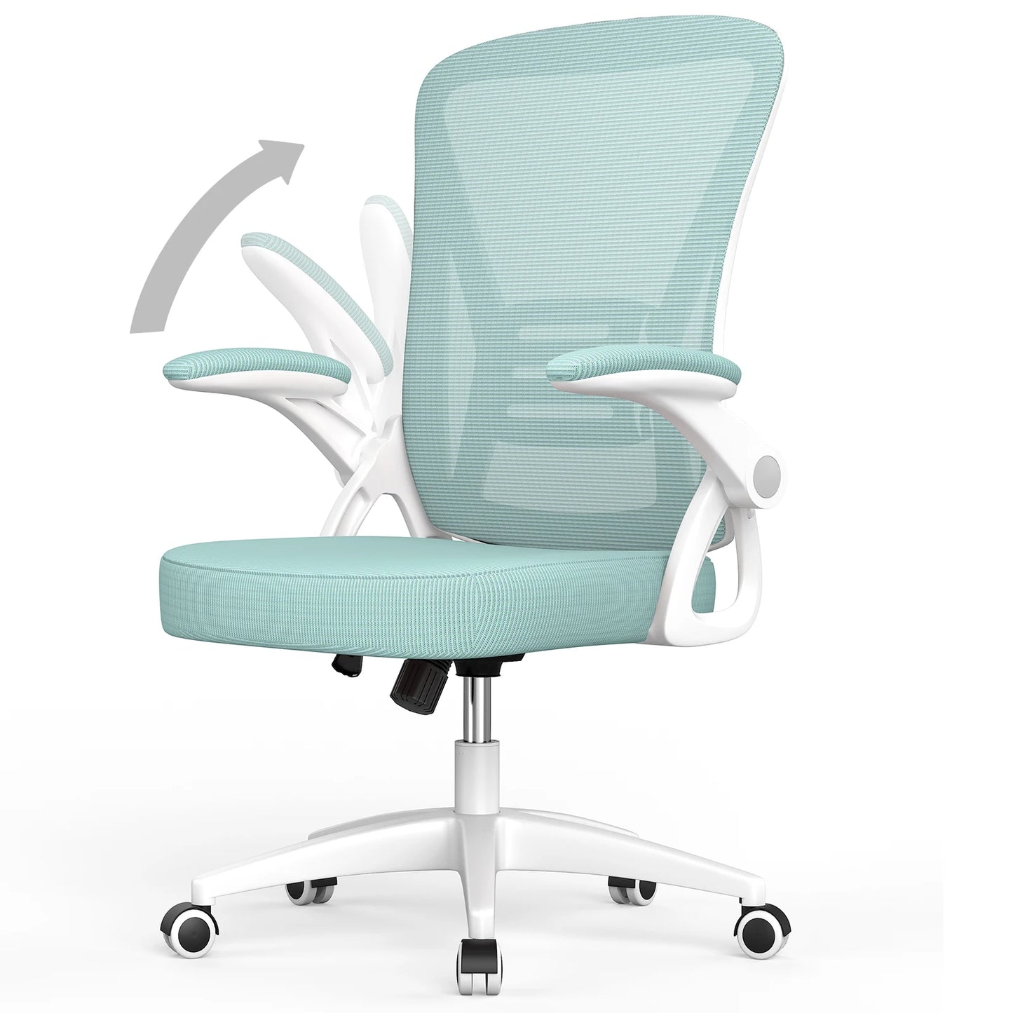 Ergonomic Office Chair  with 90° Flip-up Armrest Lumbar Support, Office Chair with Padded Seat Cushion Home Gaming Chairs