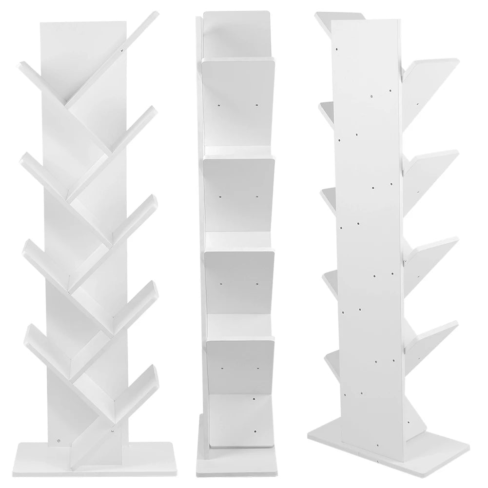 Livingandhome Rustic Standing Tree Bookshelf Wood Display Rack Kids Bookshelf  Bookshelves for Home