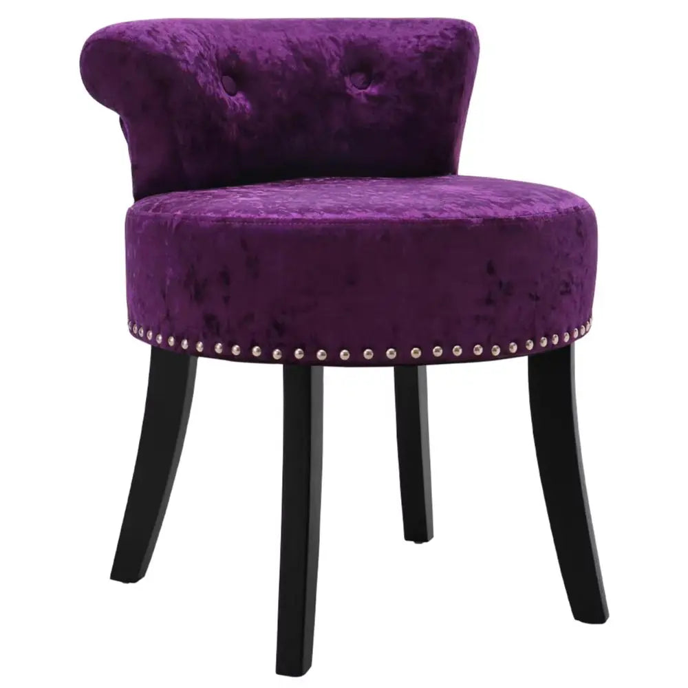 Crush Velvet Dressing Table Desk Studded Edge, Purple