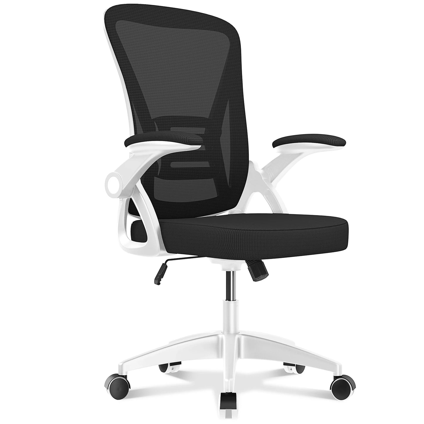 Ergonomic Office Chair  with 90° Flip-up Armrest Lumbar Support, Office Chair with Padded Seat Cushion Home Gaming Chairs