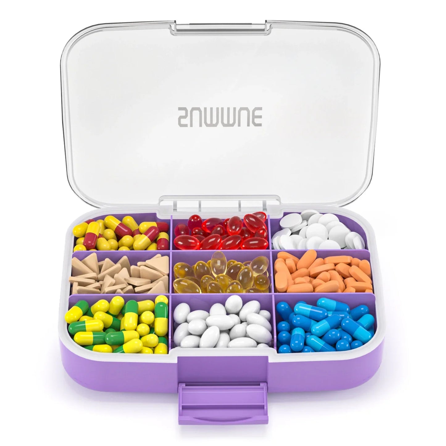 SUMMUE Large Pill Organizer, 9 Compartments Portable Travel Pill Box Case Moisture Proof, XL Pill Container Holder Playing cards