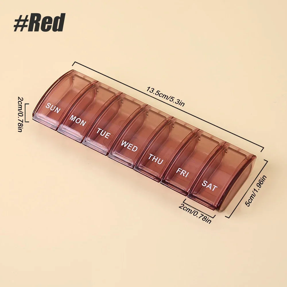 7 Day Pill Case, Daily Vitamin Case Medicine Box, Pill Containers for Medicine Supplements Fish Oil, Weekly Small Pill Organizer