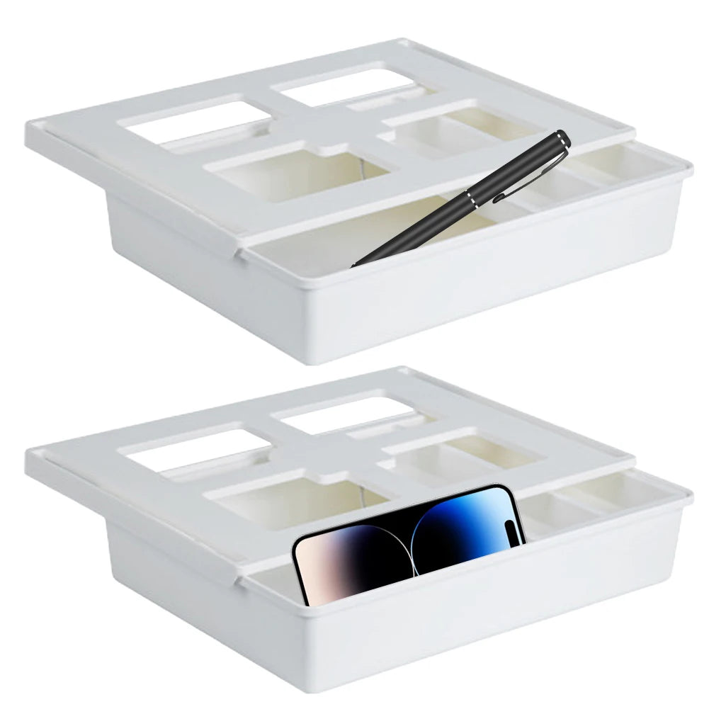 Under Desk Drawer Under Table Storage Holder Self Adhesive Slide Out Drawer Tray Large Capacity for Cosmetics Sundries