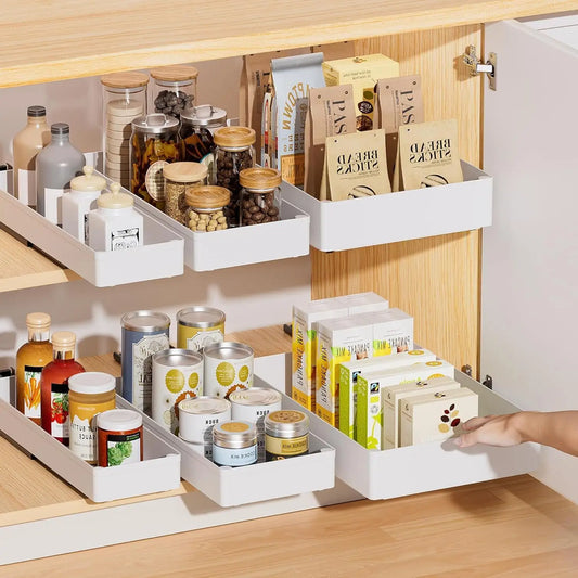 Pull Out Cabinet Organizer, Kitchen Pull Out Drawers Organisers for Cabinets, Slide Out Drawers Shelves for Kitchen Pantry