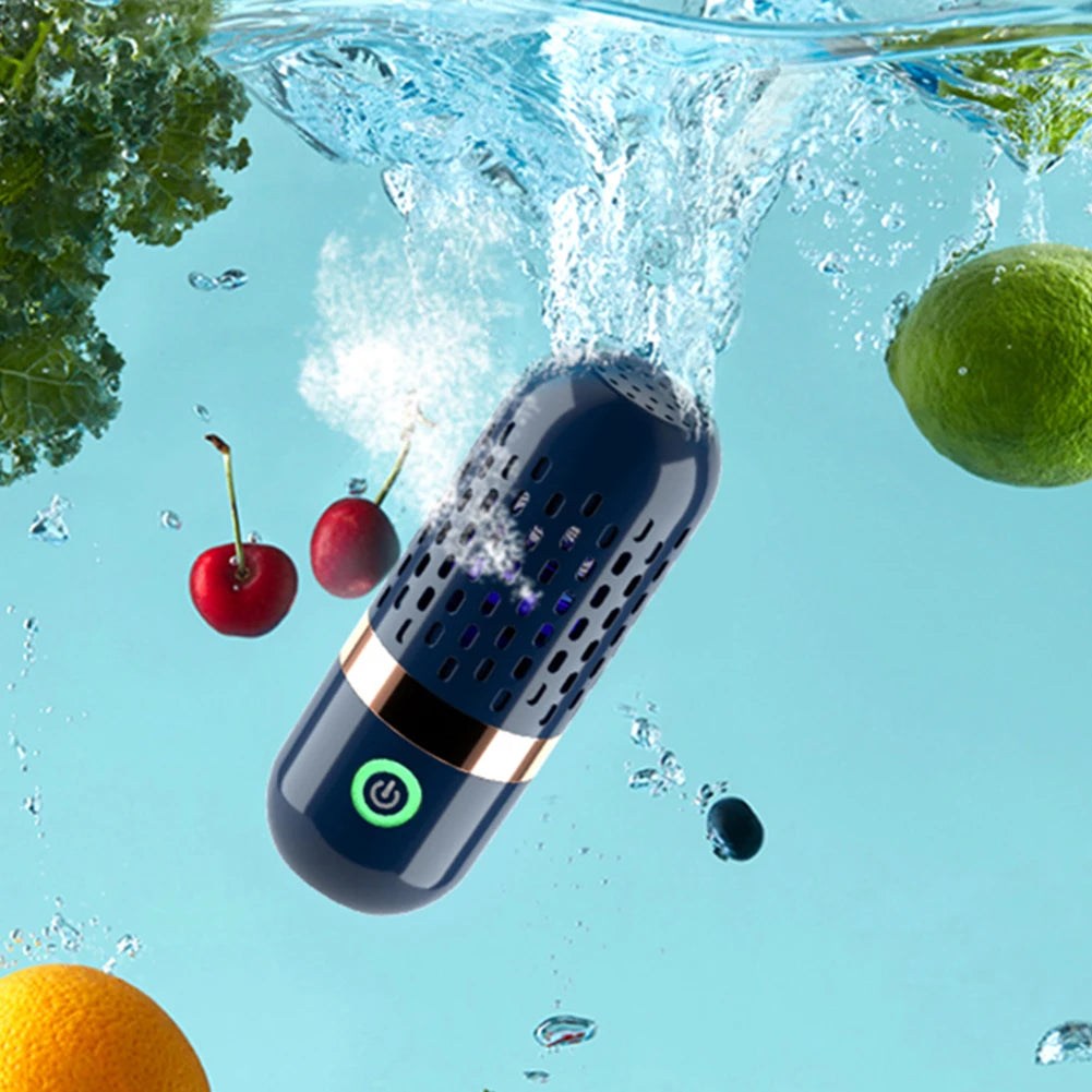 Vegetable Cleaning Machine Capsule Shape Portable Ultrasonic Wireless Fruit Food Purifier Household Kitchen Food Cleaner Machine