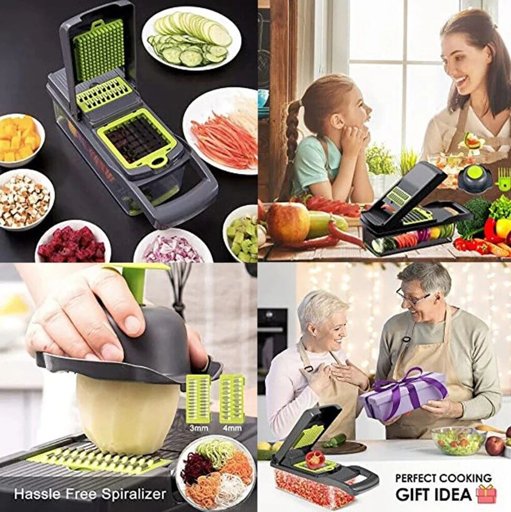 15 in 1 Vegetable Chopper, Salad Fruit Vegetable Food Chopper Slicer Peeler