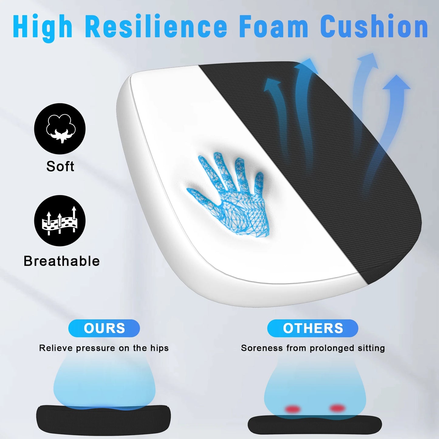 Ergonomic Office Chair  with 90° Flip-up Armrest Lumbar Support, Office Chair with Padded Seat Cushion Home Gaming Chairs