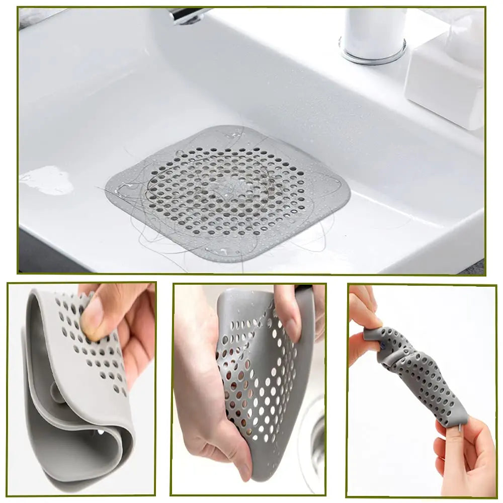 2 Pcs Silicone Drain Protector with Sucker, Sink Strainer Protector, Shower Drain Covers Hair Catch