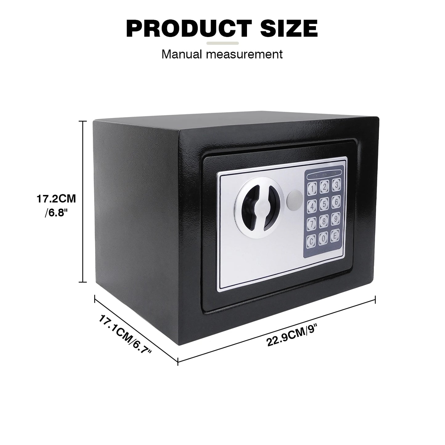 Fireproof 8.5L Electronic Password Security Safe Money Cash Deposit Box Office Home Safe Password Key Anti-theft Safe Box Home