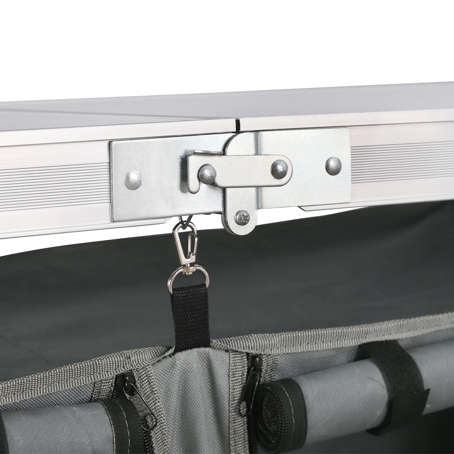 Folding Picnic Table Kitchen Camping Cupboards Aluminum Suitcase Table with Storage Bag Adjustable Height Outdoor Garden Table