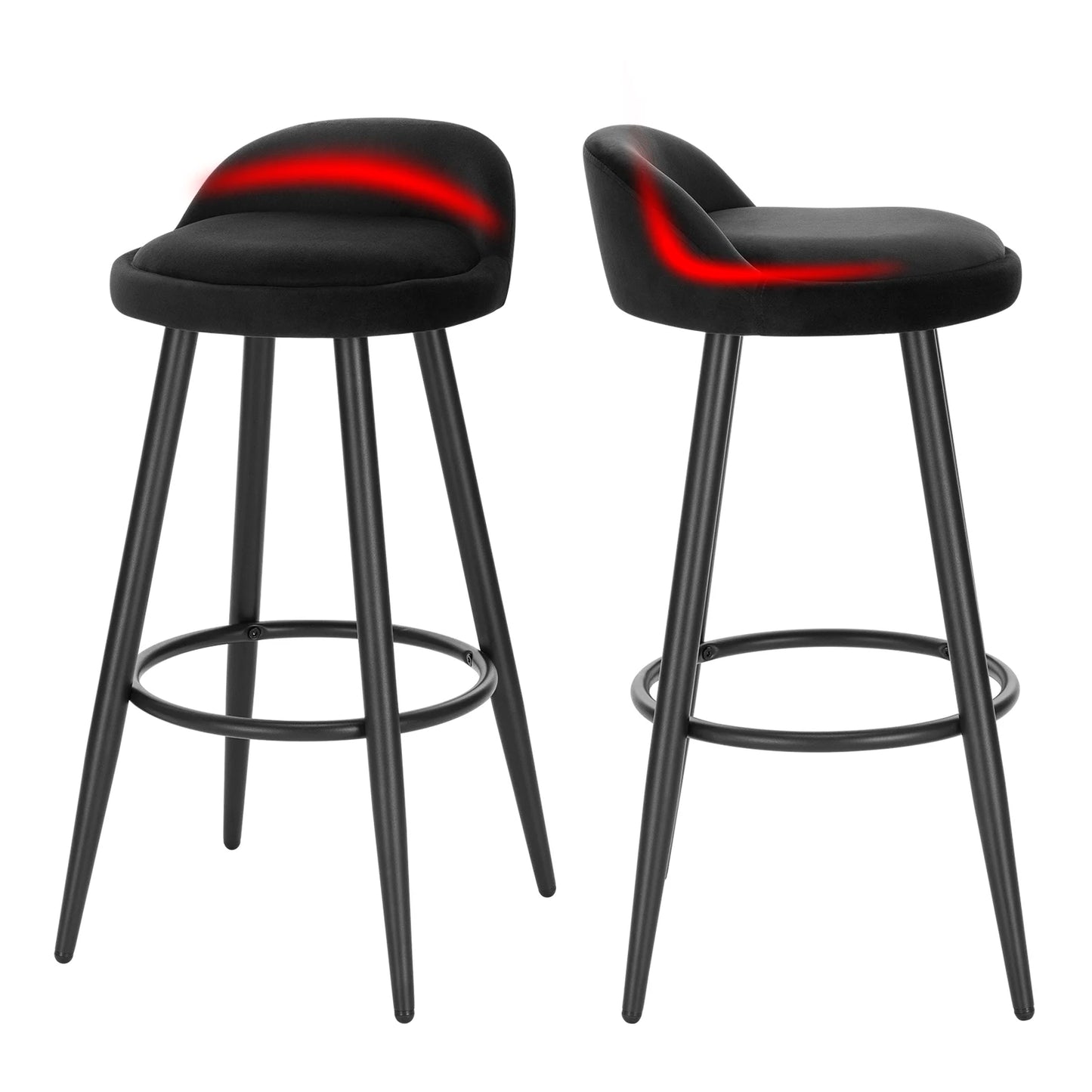 WOLTU 2PCS Bar Stool Bar Chair Counter Stool with Footrest Kitchen Dining Breakfast Chair High Cafe Stool Bar Furniture