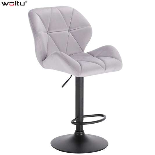 WOLTU 1PC Bar Chairs Breakfast Dining Stools Adjustable Swivel Gas Lift Steel Footrest Base Kitchen Island Counter Bar Stools