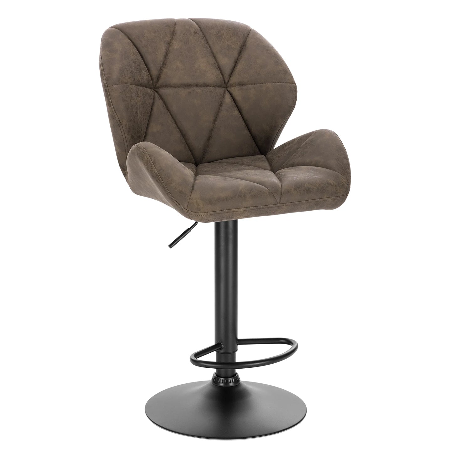 WOLTU 1PC Bar Chairs Breakfast Dining Stools Adjustable Swivel Gas Lift Steel Footrest Base Kitchen Island Counter Bar Stools