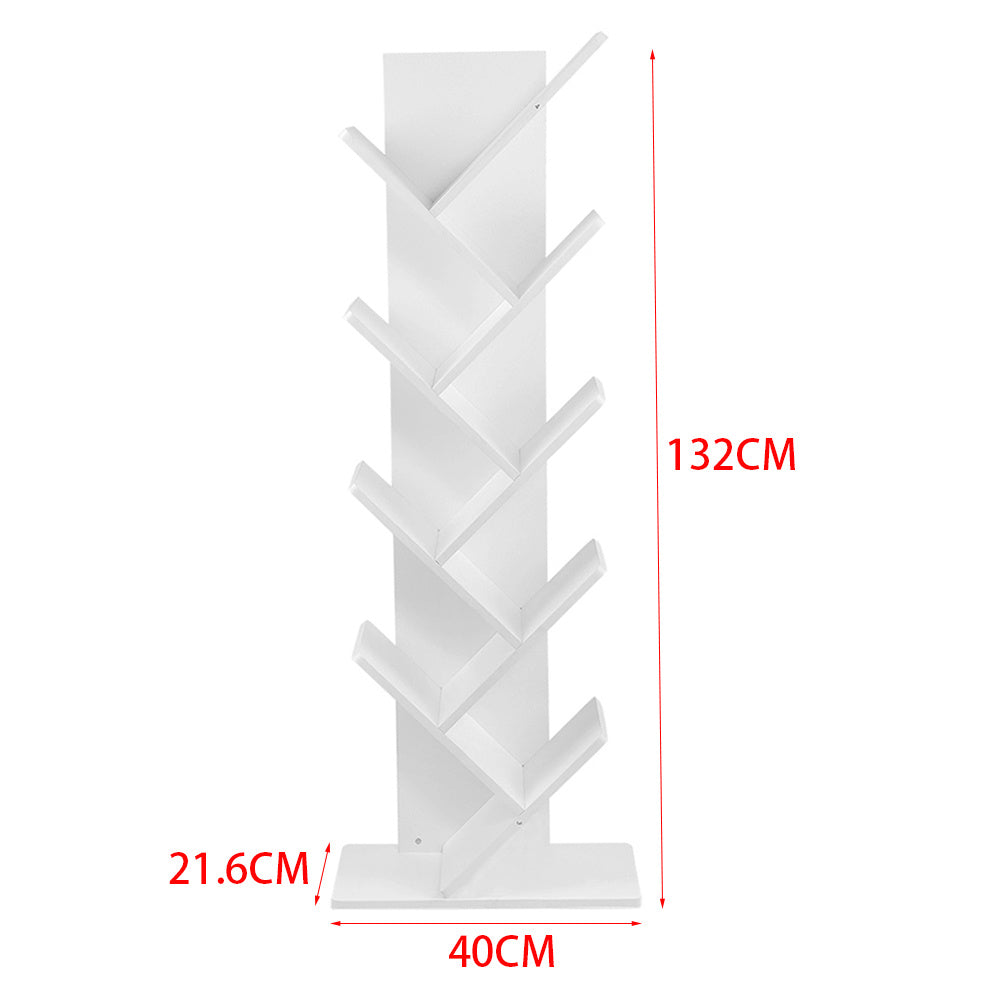 Livingandhome Rustic Standing Tree Bookshelf Wood Display Rack Kids Bookshelf  Bookshelves for Home