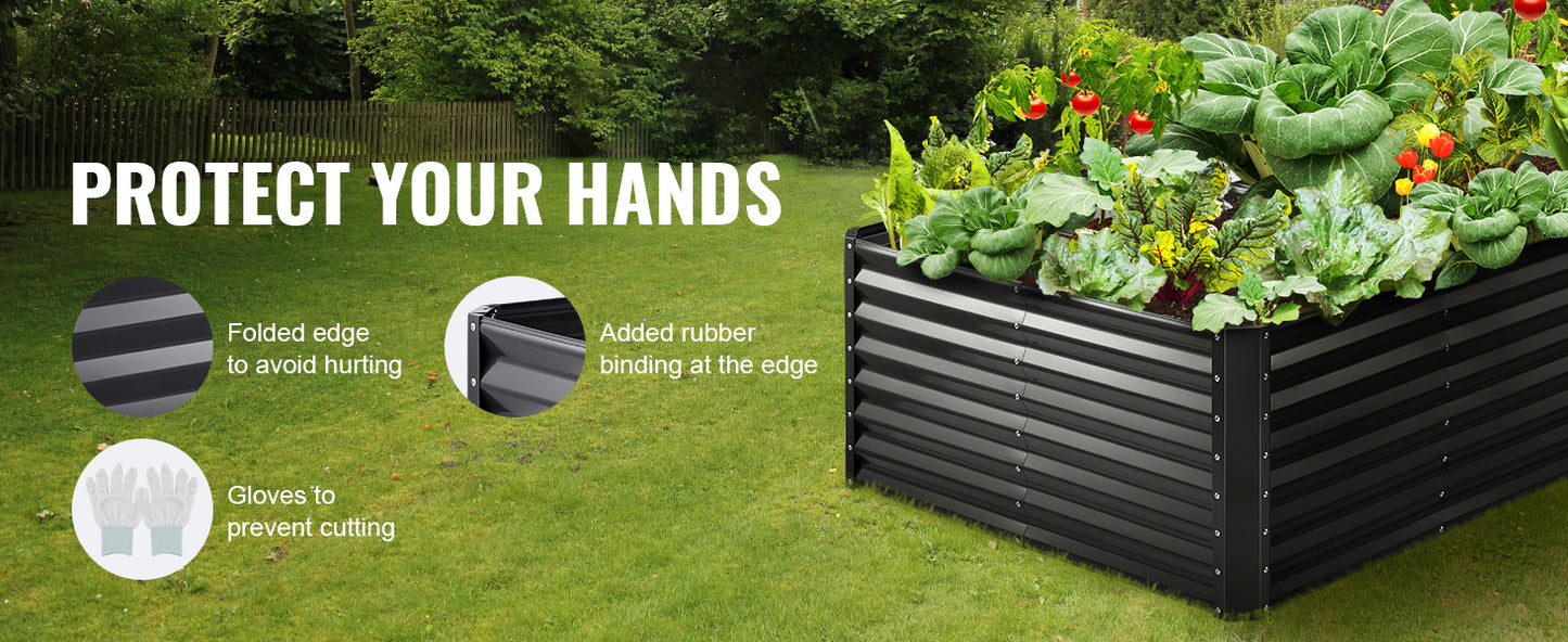 VEVOR Raised Garden Bed Kit Large Metal Raised Planter Box Garden Beds Outdoor for Vegetables Flowers and Herbs with Open Bottom
