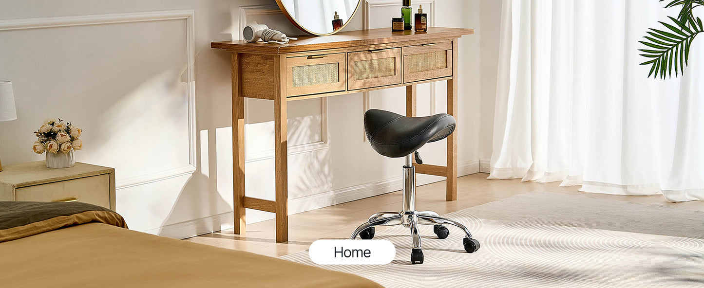 VEVOR Saddle Stool w/ Wheels 450 LBS Weight Capacity Height Adjustable Ergonomic Swivel Saddle Chair for Salon Spa Tattoo Clinic