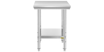 VEVOR Kitchen Work Bench Commercial Catering Table Worktable with Undershelf Stainless Steel 330LBS 286LBS for Restaurant Garage