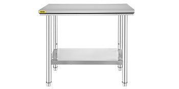 VEVOR Kitchen Work Bench Commercial Catering Table Worktable with Undershelf Stainless Steel 330LBS 286LBS for Restaurant Garage