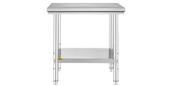 VEVOR Kitchen Work Bench Commercial Catering Table Worktable with Undershelf Stainless Steel 330LBS 286LBS for Restaurant Garage